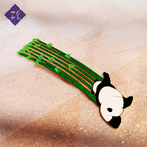 Gansu Provincial Museum Panda Round Bamboo Hollow Metal Bookmarks Chinese Style Gifts