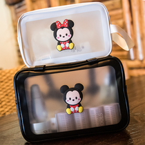 Cartoon cosmetic bag Large capacity waterproof thickened travel storage bag Small ins transparent portable portable wash bag