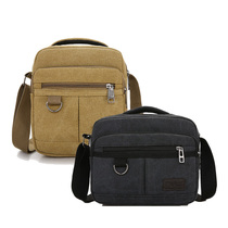 Mens diagonal satchel canvas single shoulder slanted satchel 2018 new Korean version Leisure mens bag Mini hand satchel bag