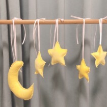 Handmade ins Nordic star Moon pendant Dormitory bedroom floating curtain decoration Small hanging fabric charm