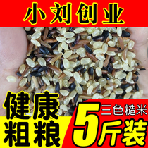 Tricolour brown rice Fitness Rice Brown Rice Brown Rice New Rice 5 Catty Rice Coarse Cereals Rice Coarse Cereals Rice 5 Valley Miscellaneous Cereals Rice