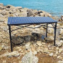 Reinforced New 1 2 m thick square tube aluminum alloy folding table portable night market stall Barbecue egg tired table and chair