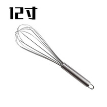 12 inch stainless steel manual egg beater ordinary household egg beating baking tool 6-line egg mixing rod
