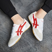 Back Force Shoes Low Bunch Lace Soft Bottom Anti Slip Casual Shoes Men And Women Lovers Shoes Bull Gluten Bottom Table Tennis Shoes