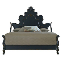 JSM American country carved solid wood bed Pastoral retro old double bed Simple European personality 1 51 8 wedding bed