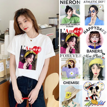 Fashion letter beauty pattern cartoon thermal transfer heat transfer stickers Trend girl DIY clothes stickers hot hot patch stickers
