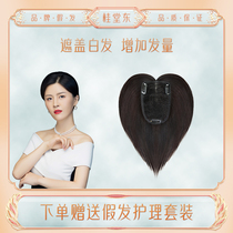 Guitangdong wig Lady reissued piece straight hair 9*14 Swiss net ultra-thin real hair silk cover white hair increase