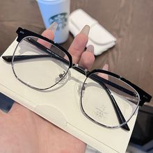 2022款超轻近视眼镜框学生潮可配有度数近视镜片半框眼镜大脸显瘦眉毛架