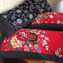 Cinma home embroidered buckwheat shell pillows 67 * 30 retro nostalgic and old unwashed convenient height adjustable