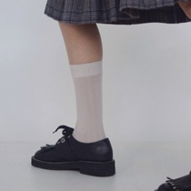 miu walk show Similar to wide thread vertical grain high cylinder socks children spring and summer bamboo fiber breathable light and thin with no drop of cylinder damp