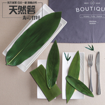 Decoration of bamboo leaf sushi plate Decoration of sashimi barbecue decoration of leaf Hotel Japanese and Korean cuisine Creative decoration of plate decoration of bamboo leaf sushi plate decoration of sashimi barbecue decoration of leaf Hotel Japanese and Korean cuisine