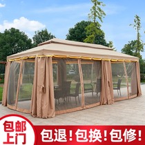 Outdoor awning canopy large thickened advertising rain-proof four-corner umbrella stall waterproof courtyard garden activity tent