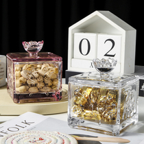 European-style embossed butterfly glass with lid storage jar cotton swab bottle mixed grain jar snack storage jar kitchen supplies