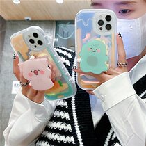 Applicable to iPhone13 12 dinosaur pig 11ProMax phone case XR Apple Xs bracket 7 laser 8p cartoon