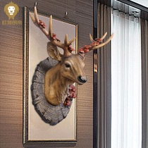 European style retro simulation lucky deer head decoration wall hanging creative pendant living room entrance hotel wall decoration