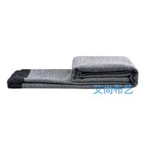 Soft model room Nordic simple modern American new Chinese bed tail blanket gray room blue cotton linen towel carpet