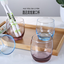 Hotel Hotel Room Tempered Glass Cup Gargle Cup Transparent Thickened Creative Cup Brush Cup Water Cup Straight Cup