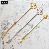 Japanese imported high mulberry metal creative long handle stainless steel bartending mixing stick Honey milk tea extended ice tea spoon