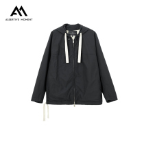 Shopping mall with AM wheat lemon men's spring and autumn new black short profile fashion hooded windbreaker coat men