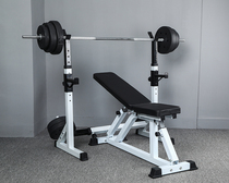 Multifunctional weightlifting bed Household fitness equipment Bench press rack squat barbell rack Strength training folding dumbbell stool male