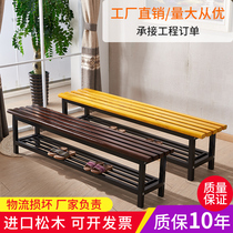  Bathroom bench Bench Solid wood locker room wooden stool Gym clothing store shoe stool Rest bench