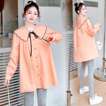 Pregnant women autumn set fashion autumn winter T-shirt autumn shirt spring autumn shirt 2021 New Net Red pregnancy