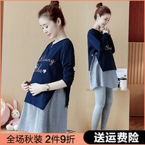 Pregnant womens autumn suit fashion spring and autumn coat dress autumn T-shirt Spring and Autumn New sweater maternity