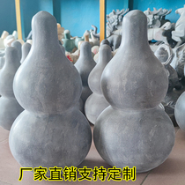 Stone Carved Gourd Pendulum-piece Town Residence Town Residence Treasure Natural Green Stone Head Feng Shui Size Gourd Home Handicraft lettering Custom
