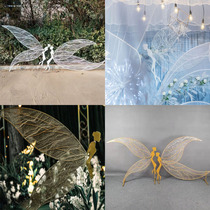 Wedding props wrought iron elf mesh butterfly wings Elf ceiling ornaments window decoration stage arrangement
