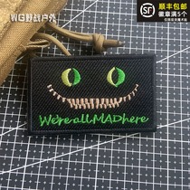 Embroidered Cheshire Cat Velcro Chapter We All Crazy Armband Personality Morale Chapter Velcro Chapter