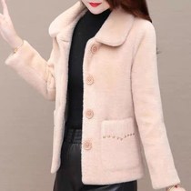 2021 mother jacket autumn and winter foreign air imitation mink velvet new middle-aged womens loose thick coat women