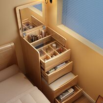 Yakong set solid wood dresser bedside cabinet with invisible mini-overhead cosmetic tables and chairs bucket