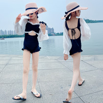 Girls swimsuit 2023 new children Summer long sleeve sunscreen one-piece swimsuit CUHK Tong Yang gas swimsuit summer clothes
