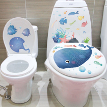Toilet Sticker Full Sticker Funny Lid Decoration Full Waterproof Toilet Wall Stickler Wall Stickler Self-Glued Retouching Creative Cartoon