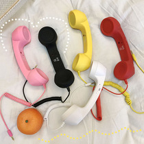 ins Net Red Girl heart retro mobile phone earpiece students funny adjustment volume microphone creative telephone earpiece