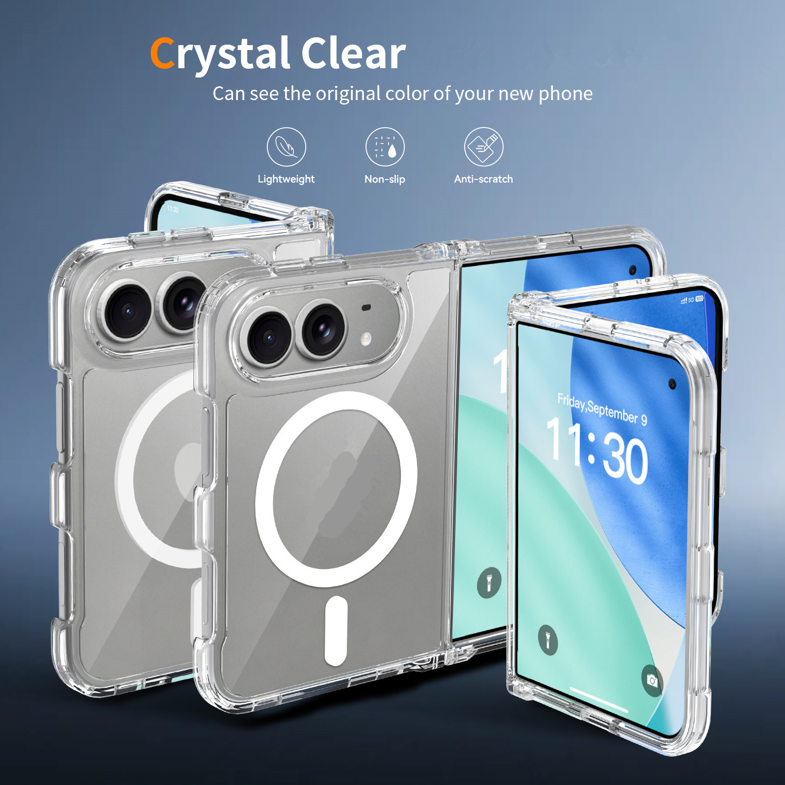 Magnetic Transparent Full-Body iPhone Case