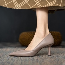 chic giant good wear ~ shopkeeper push high heels women carefully follow 2021 new leather sexy versatile