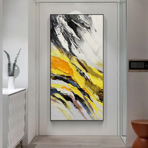 Pure hand-painted abstract oil painting Modern simple porch corridor vertical European style Nordic style hanging painting light luxury living room decoration painting