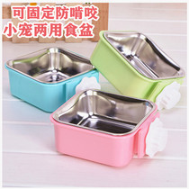 Rabbit Food Box Feed Box Rabbit with anti-pickpocketing trough feeder fixed anti-turning eating basin two-in-one grass rack bowl