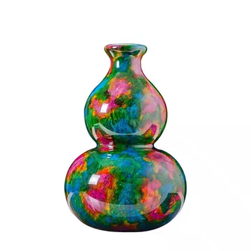 台湾　七彩玉花瓶　【新品】 台湾七彩玉石聚宝盆摆件直径30cm送礼客厅居家七彩玉花瓶家具中式