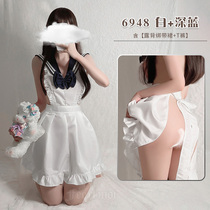 Pure sexy maid clothes campus jk uniform seduction suit sex underwear cover meat thin belly skirt