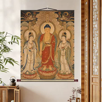仏画 西方三聖 掛軸 168×70cm 西方三圣挂画-西方三圣挂画促销价格、西方三圣挂画品牌- 淘宝