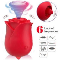 Rechargeable Silicone Rose Clitoral Suction Vibrator sex toy