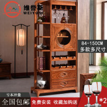 New Chinese style Foyer cabinet Partition cabinet Wine cabinet Wujin wood solid wood room cabinet Living room screen entrance cabinet Double-sided shoe cabinet