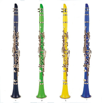 Color clarinet ABS black pipe Blue yellow clarinet down b tone color black pipe with box