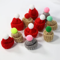 DIY Christmas mini hat cute wool woven ball ball milk tea bottle decoration hat holiday gift hat