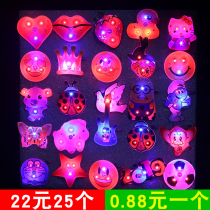Luminous brooch led flashing light Love childrens toys Kindergarten gifts Scan code to push the source expression cartoon chest