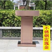 Stainless steel podium outdoor property station guard consulting Hotel Welcome reception speech host small paint podium
