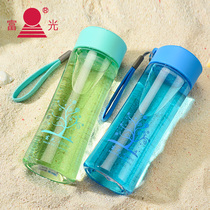 Fuguang student plastic space Cup resistant to fall out convenient Korean summer 500ml girl heart water cup simple