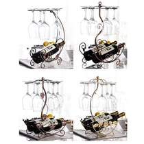 Longmu creative red wine rack hanging upside down tall cup holder European wine bottle rack iron wine rack ornaments living room home